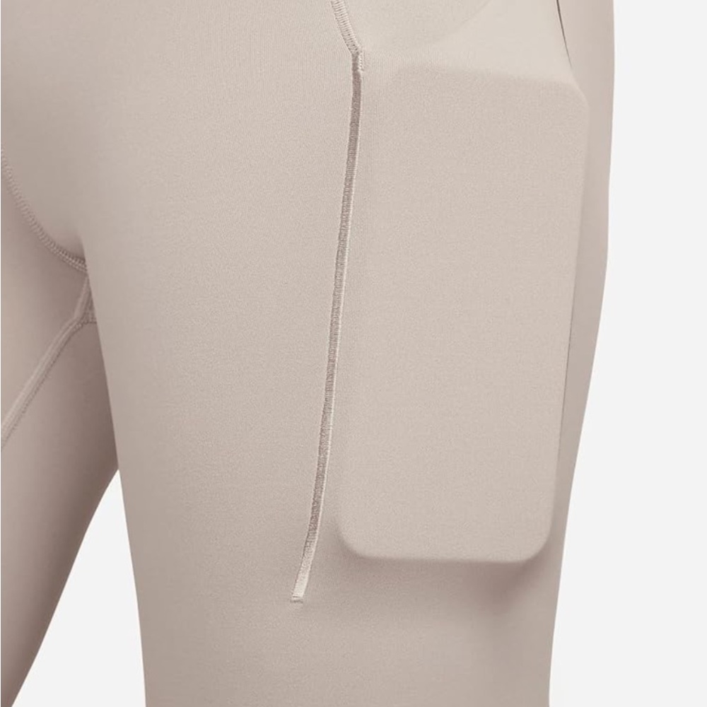 High-Waist Ribbed Bike Shorts in Taupe - Picture 2 of 8